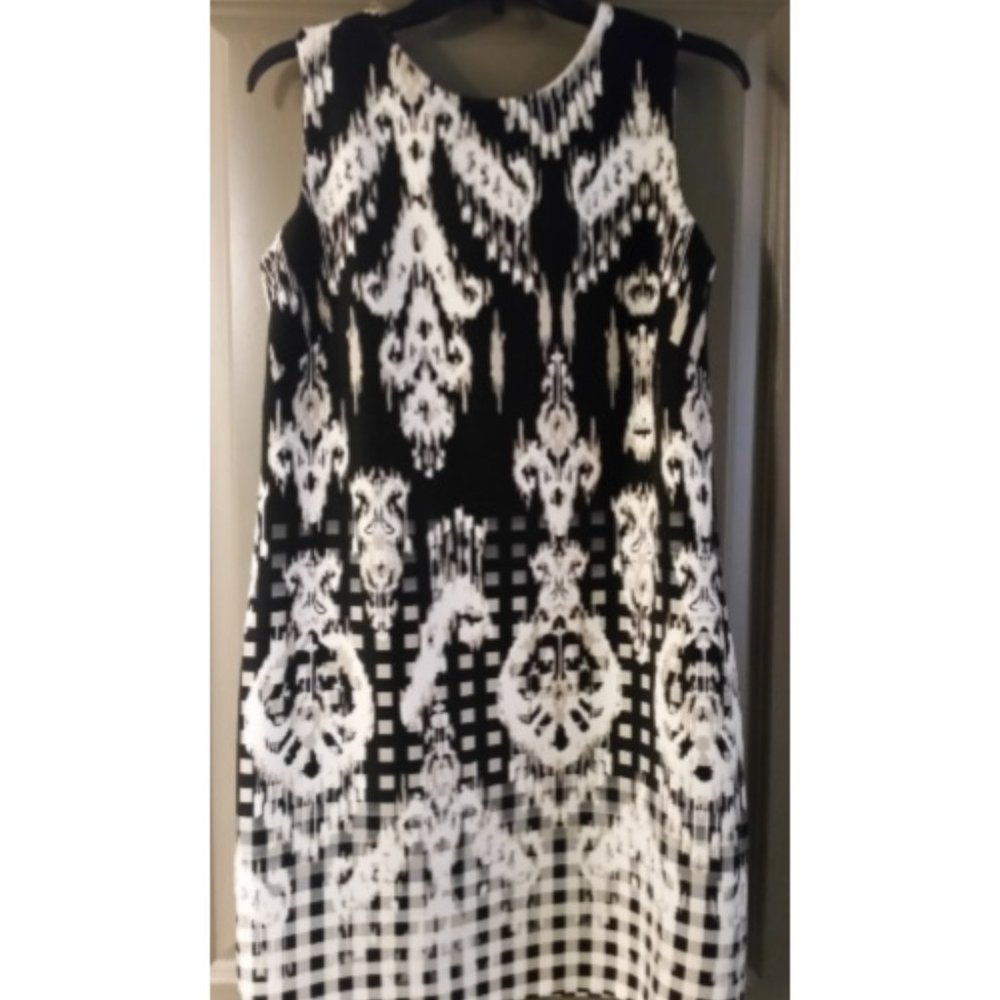 AB Studio Dress Black, White, Tan sz6